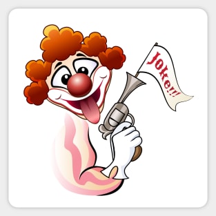 Clown with a gun Sticker